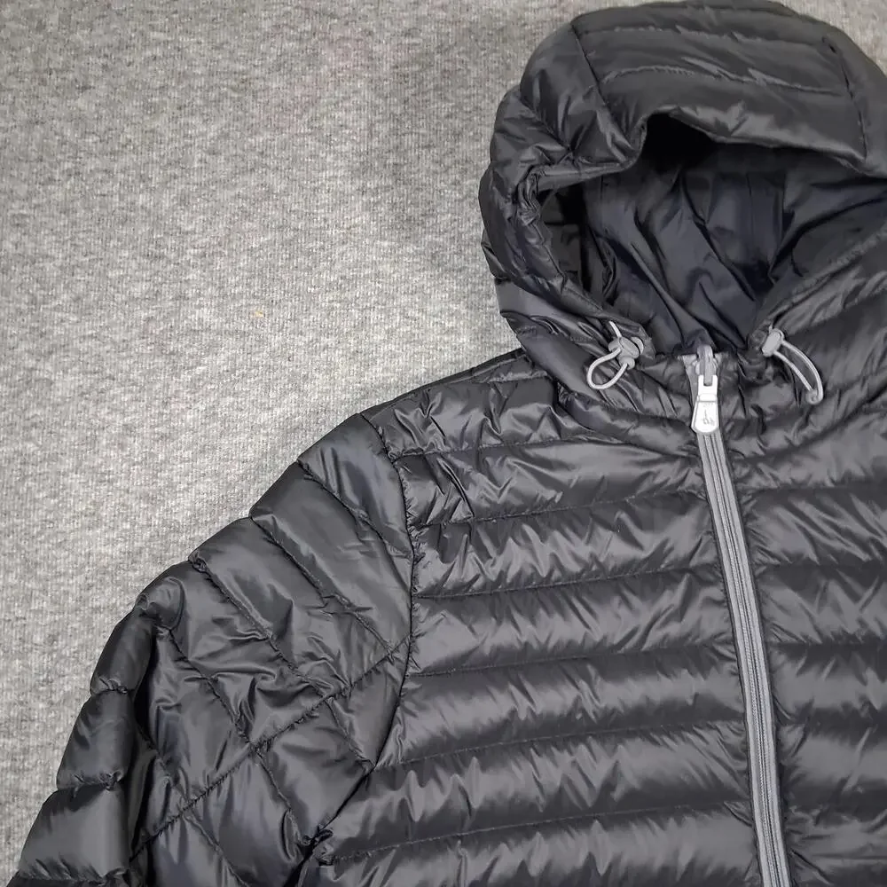 JOTT Jacket Mens Medium Gray Hooded Puffer Lightweight Insulated BERGEN